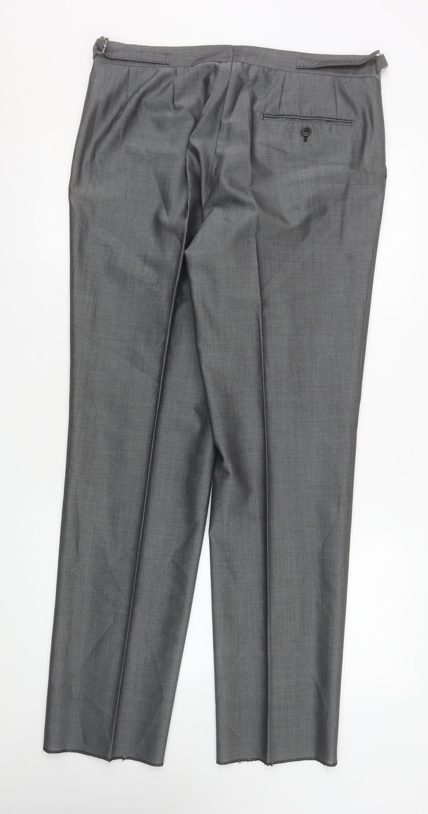 Mens UK Size 34R Torre Regular Fit Dress Pants Grey Trousers