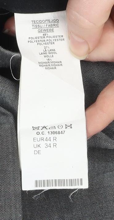 Mens UK Size 34R Torre Regular Fit Dress Pants Grey Trousers