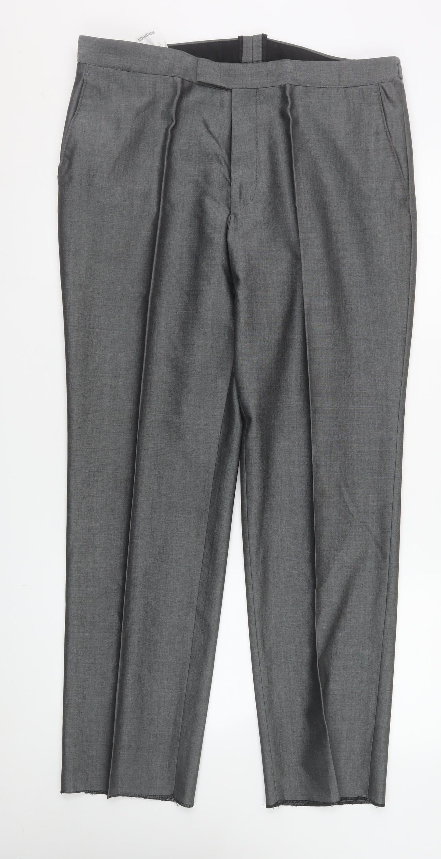 Mens UK Size 36S Torre Regular Fit Dress Pants Grey Trousers