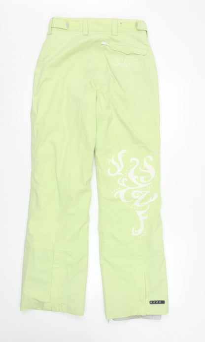 Womens UK Size 10 Sun Valley Regular Fit Snow Pants Green Trousers