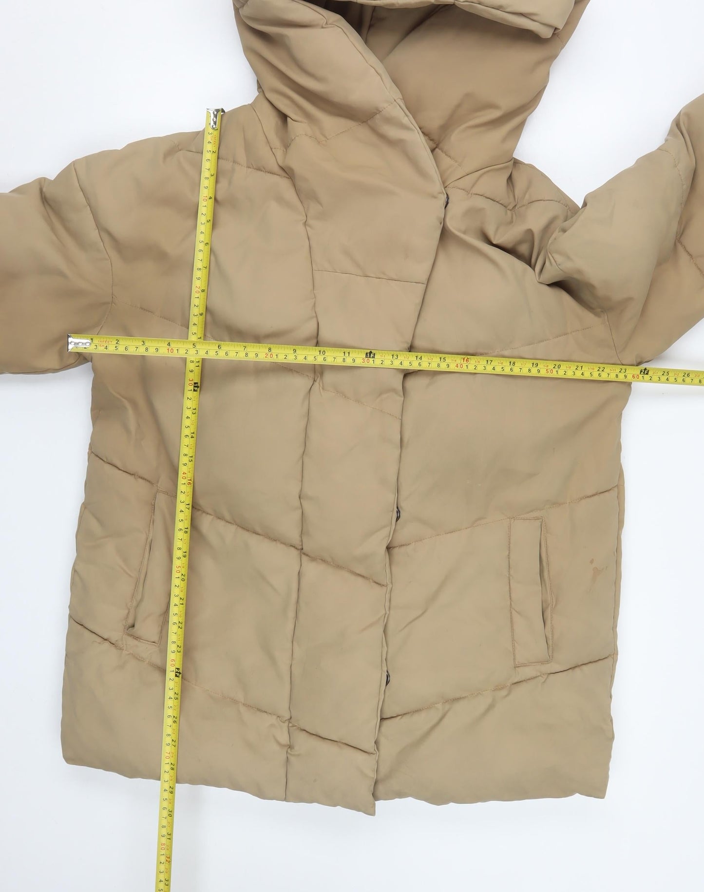 Womens UK Size L Noisy may Beige Puffer Jacket