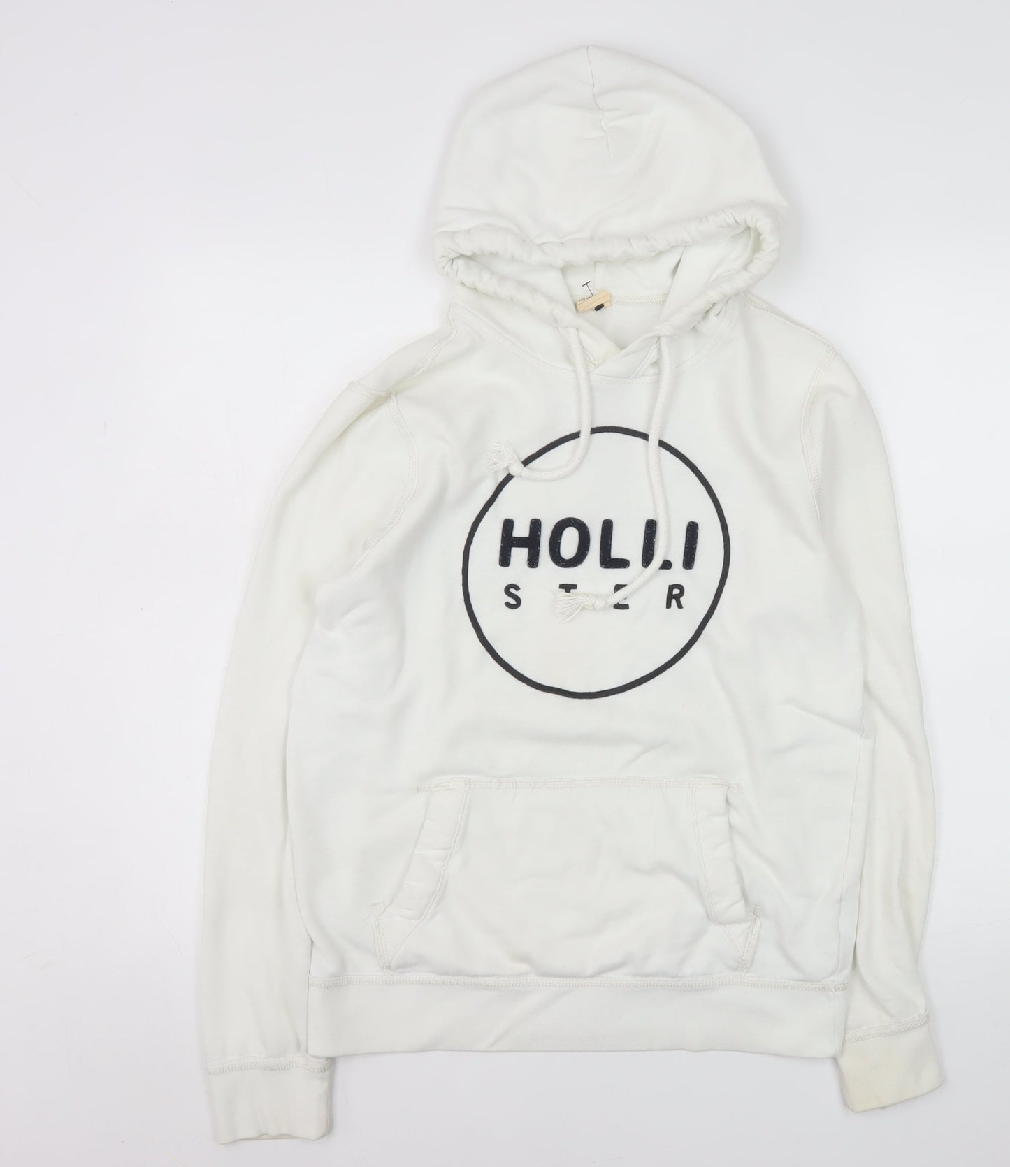 Womens UK Size S Hollister White Pullover Hoodie