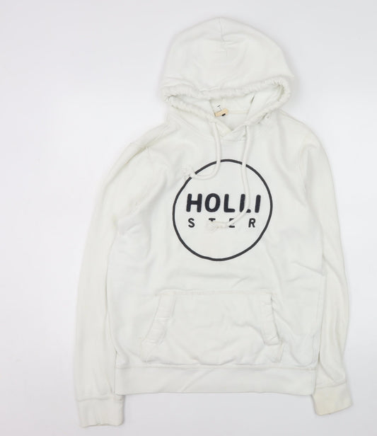 Womens UK Size S Hollister White Pullover Hoodie