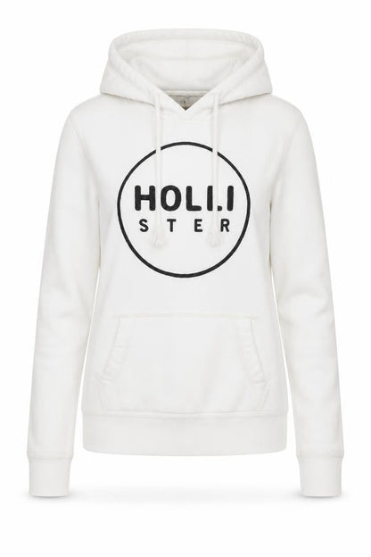 Womens UK Size S Hollister White Pullover Hoodie