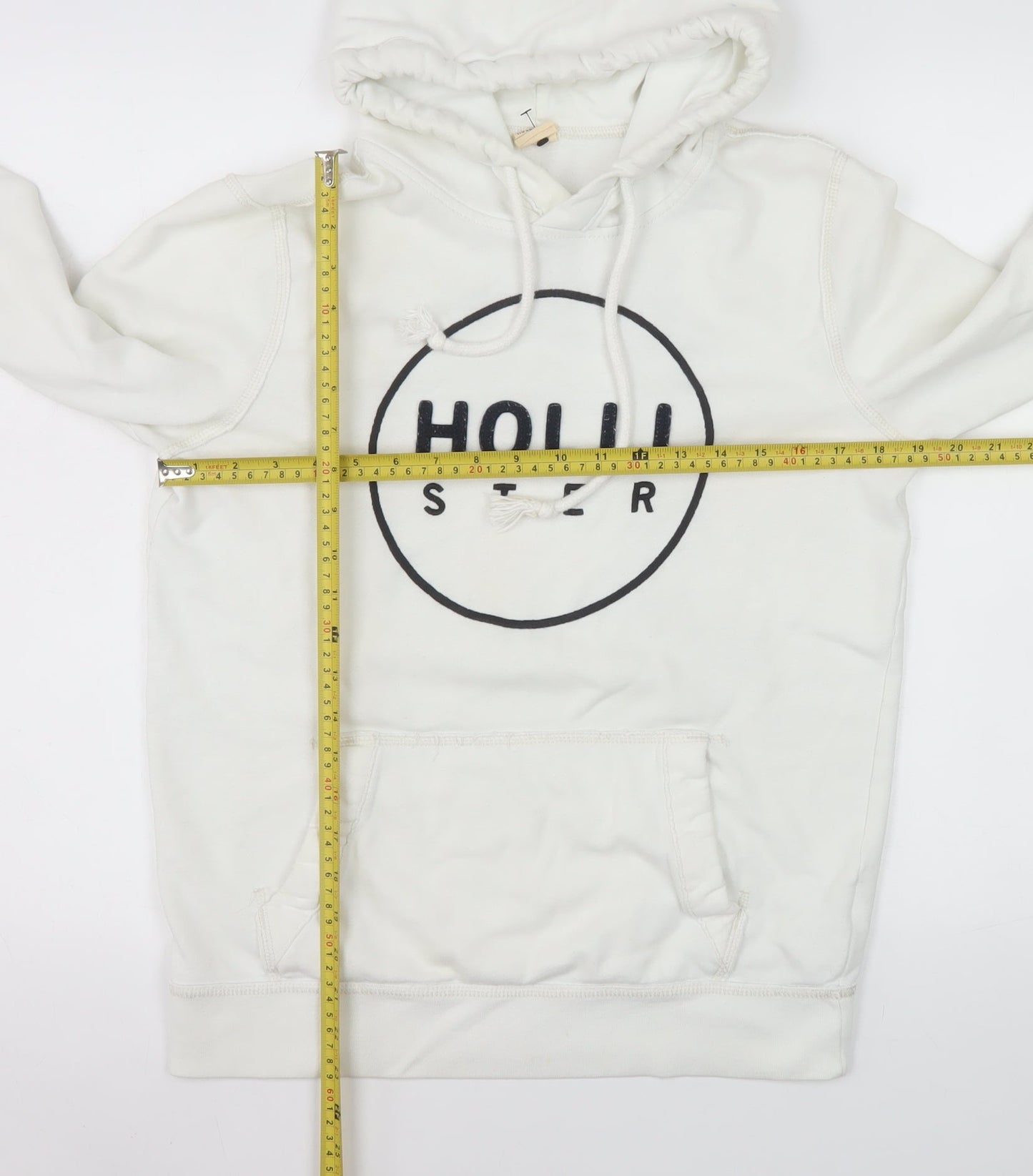 Womens UK Size S Hollister White Pullover Hoodie
