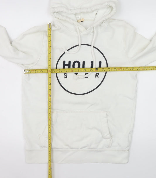Womens UK Size S Hollister White Pullover Hoodie