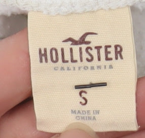 Womens UK Size S Hollister White Pullover Hoodie