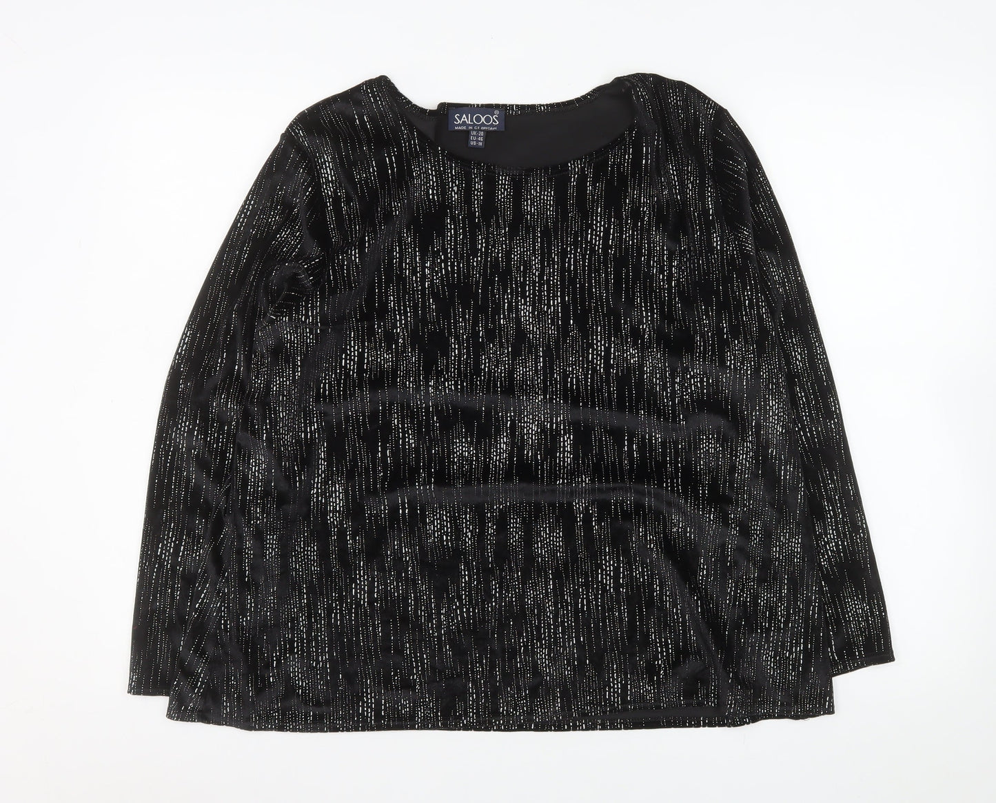 Womens UK Size 20 Saloos Black Tunic Blouse