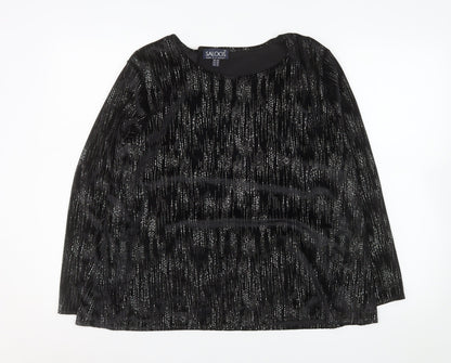 Womens UK Size 20 Saloos Black Tunic Blouse