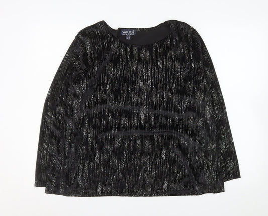 Womens UK Size 20 Saloos Black Tunic Blouse