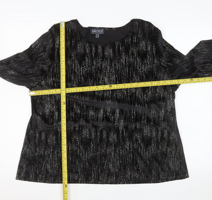 Womens UK Size 20 Saloos Black Tunic Blouse