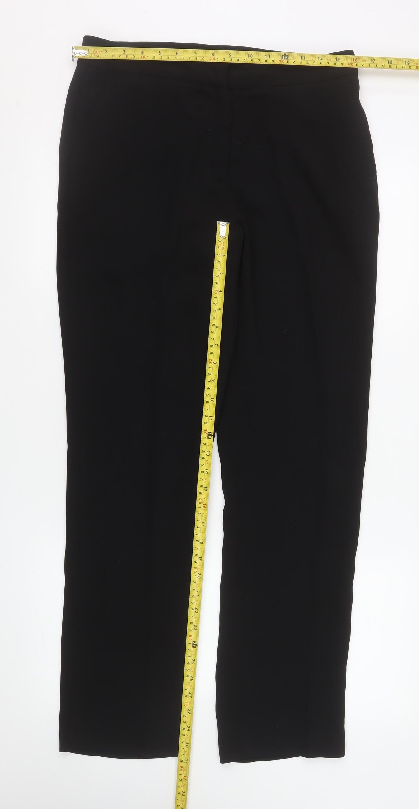 Womens UK Size 12 Skopes Regular Fit Dress Pants Black Trousers