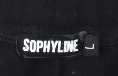 Sophlyine Womens Black Jogger Sweatpants L Cotton Blend Comfy Activewear Trousers