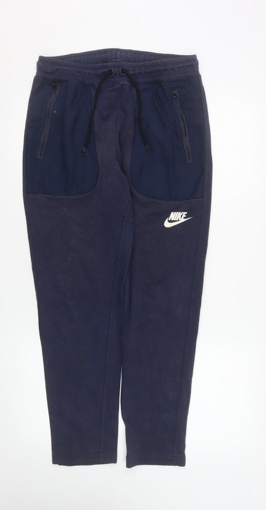 Mens UK Size M Nike Regular Fit Jogger Blue Trousers