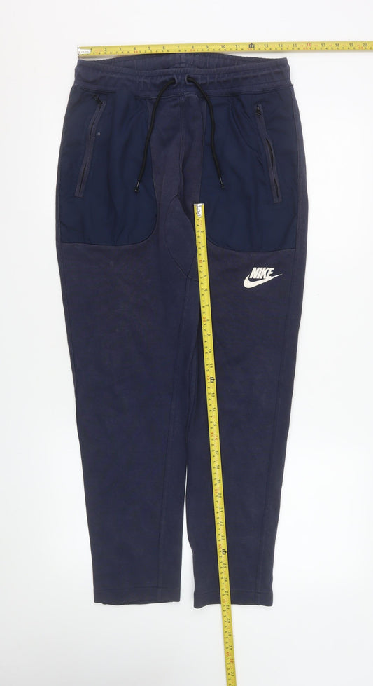 Mens UK Size M Nike Regular Fit Jogger Blue Trousers