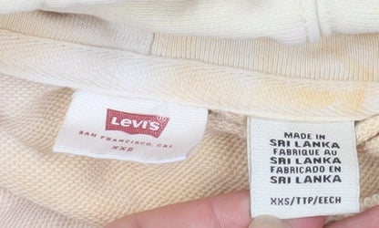 Womens UK Size 2XS Levi's Beige Pullover Hoodie