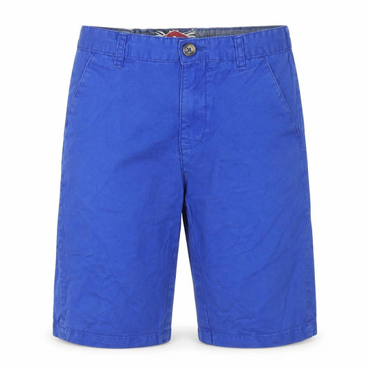 Front view of Lee Cooper boys’ blue chino shorts 11-12 years casual cotton blend