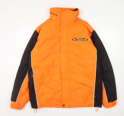 Maxxis Men's Orange Black L Puffer Jacket Waterproof Lined Windproof