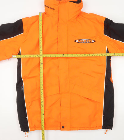 Maxxis Men's Orange Black L Puffer Jacket Waterproof Lined Windproof