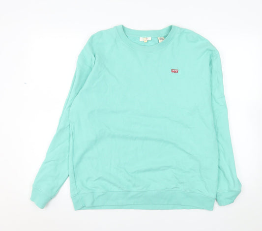 Mens UK Size S Levi's Green Pullover Sweatshirt