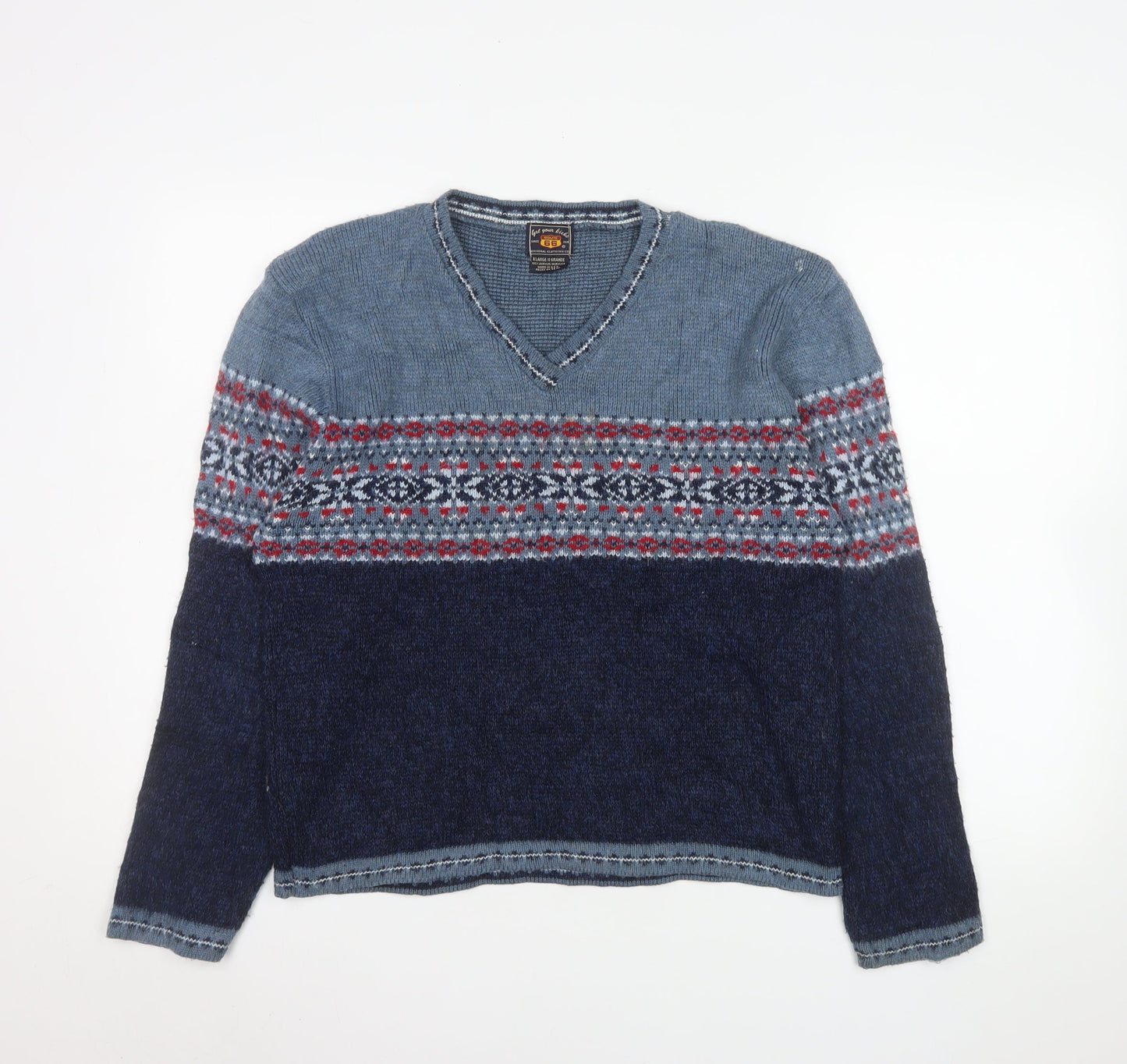 Mens UK Size XL Route 66 Blue Pullover Jumper