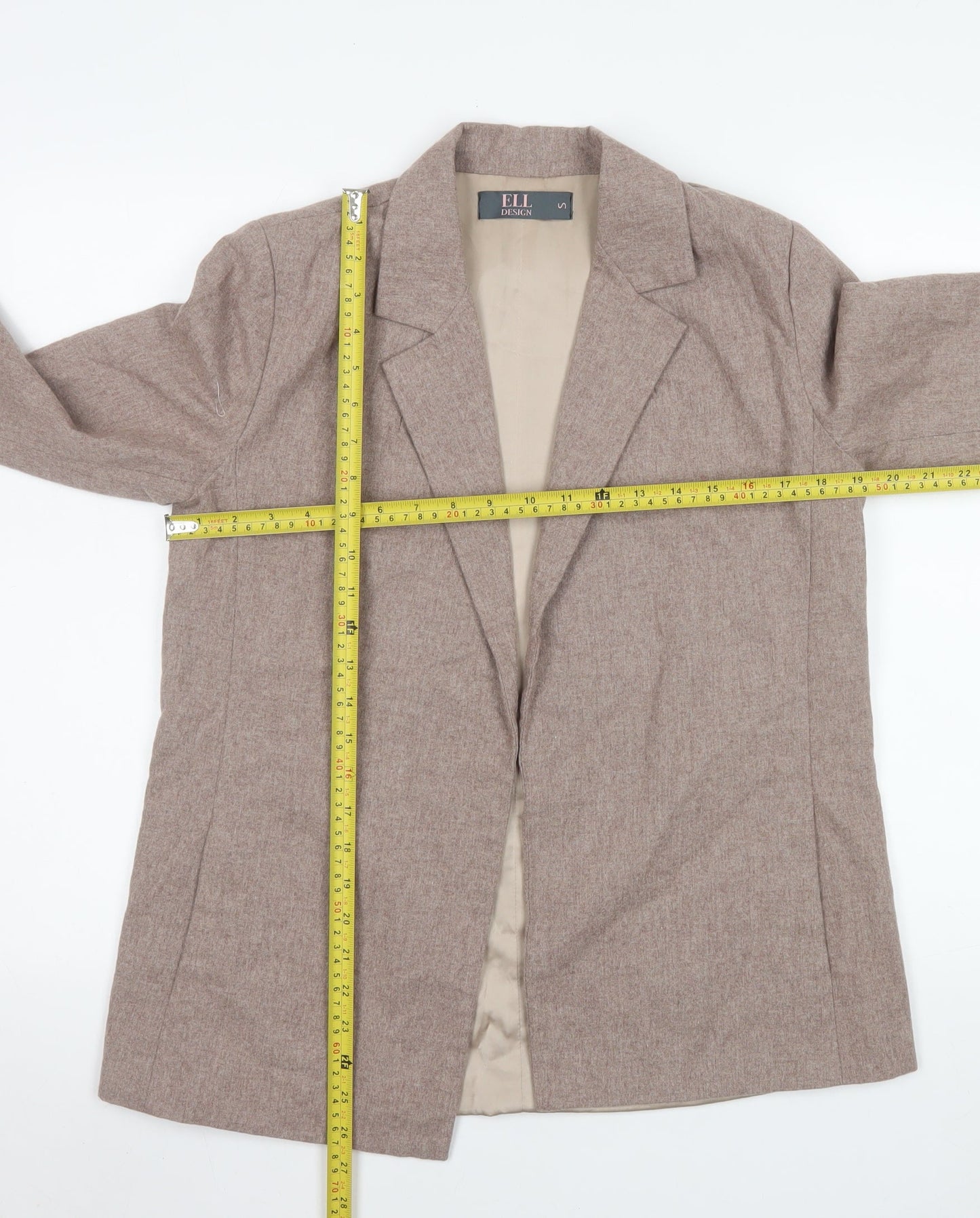 Womens UK Size S ELL Design Regular Beige Blazer