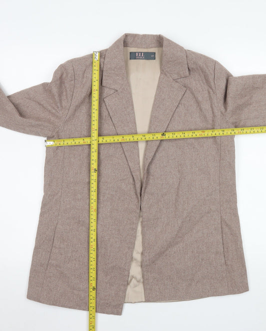 Womens UK Size S ELL Design Regular Beige Blazer