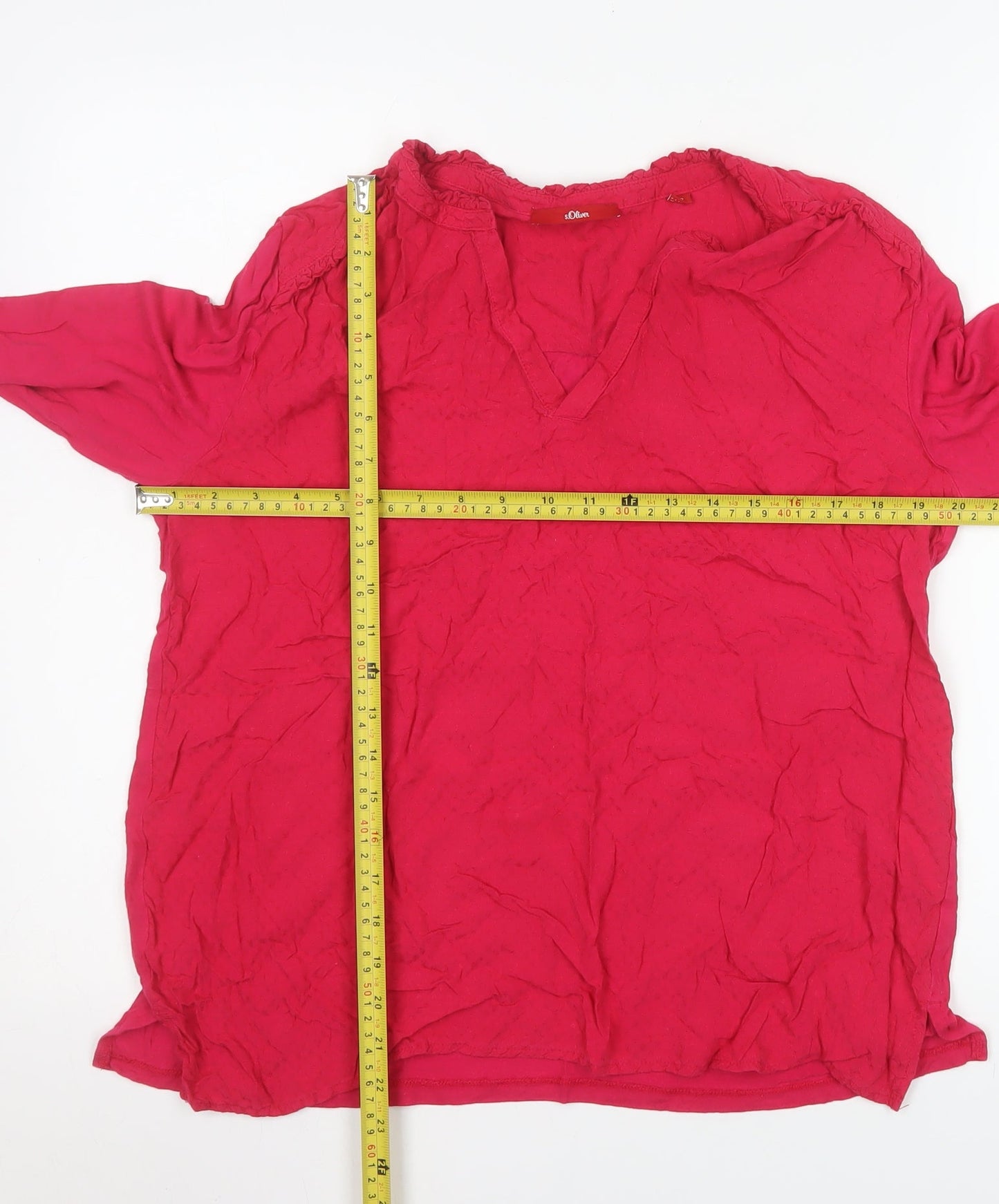 Womens UK Size 14 s.Oliver Red Tunic Blouse