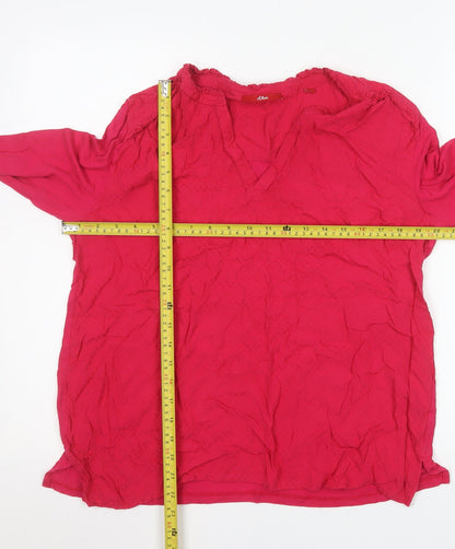 Womens UK Size 14 s.Oliver Red Tunic Blouse