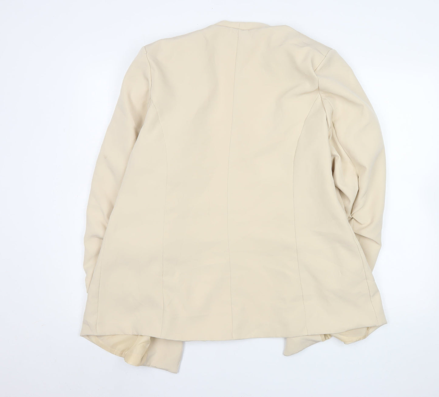 Boohoo Womens Beige Shawl Lapel Long Sleeve Blazer Jacket UK 18