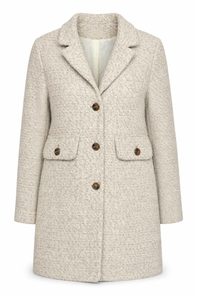 Womens UK Size 10 H&M Beige Overcoat