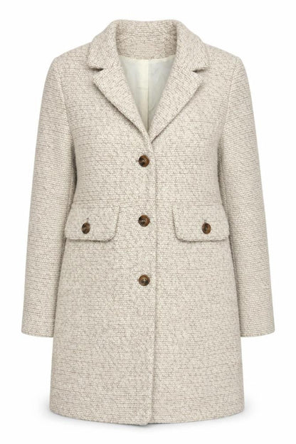 Womens UK Size 10 H&M Beige Overcoat