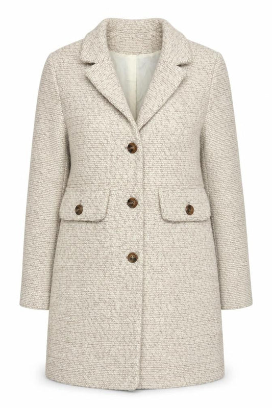 Womens UK Size 10 H&M Beige Overcoat