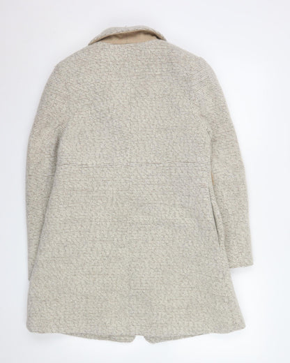Womens UK Size 10 H&M Beige Overcoat