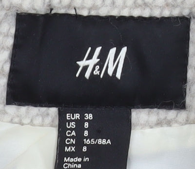 Womens UK Size 10 H&M Beige Overcoat