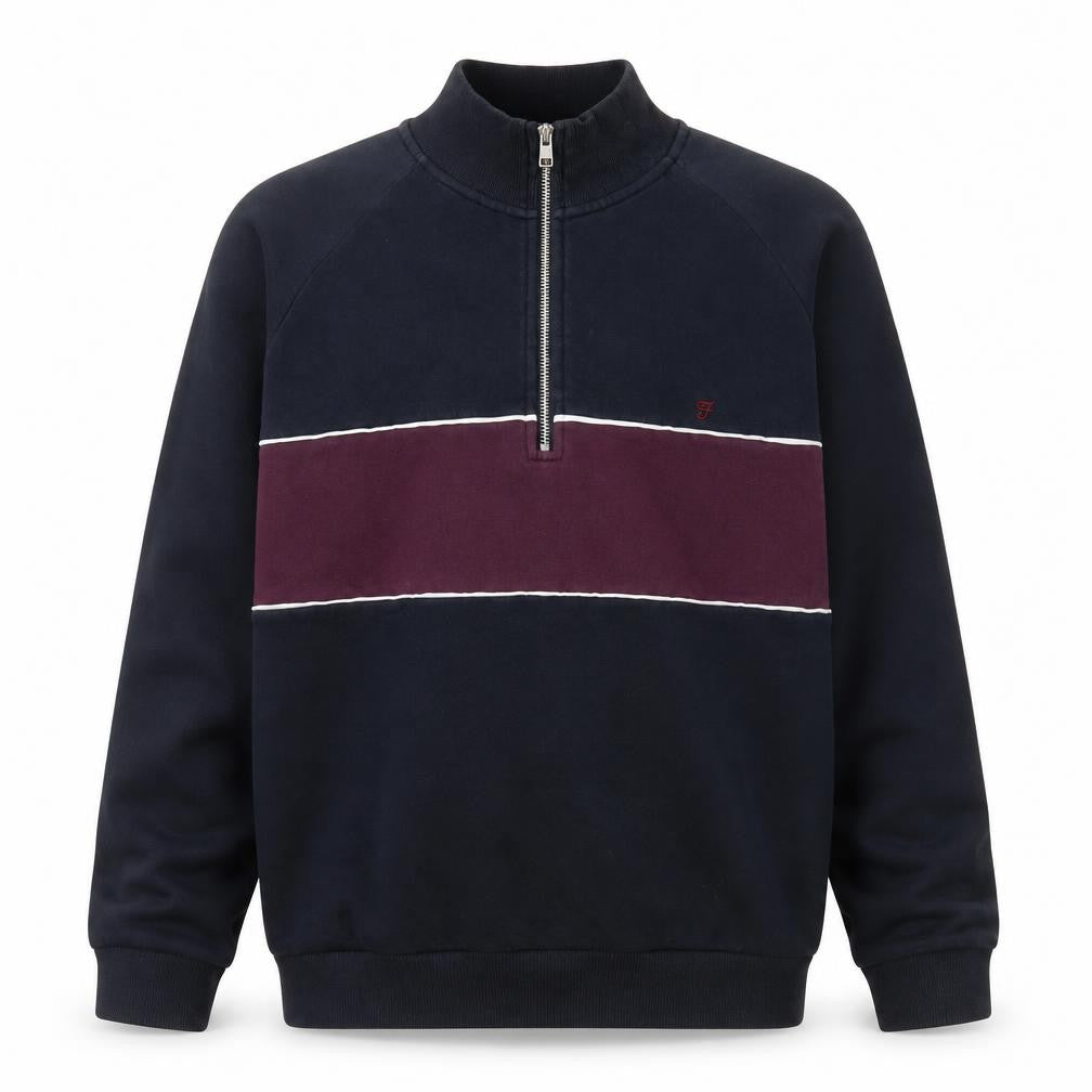 Mens UK Size XL Farah Multicoloured 1/4 Zip Sweatshirt
