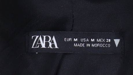Zara Women Black Green Checked Longline Blazer Medium