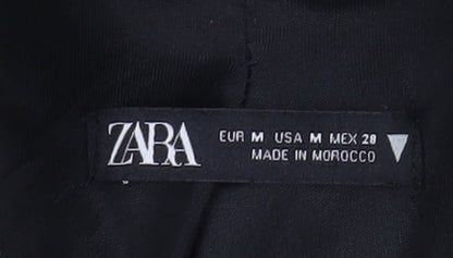 Zara Women Black Green Checked Longline Blazer Medium