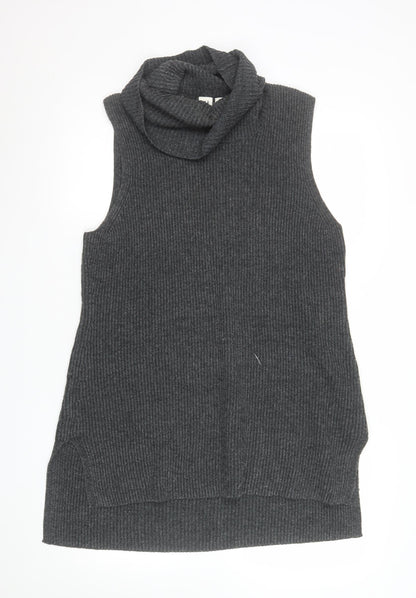 GAP Women Grey Roll Neck Sleeveless Knit Jumper Vest L