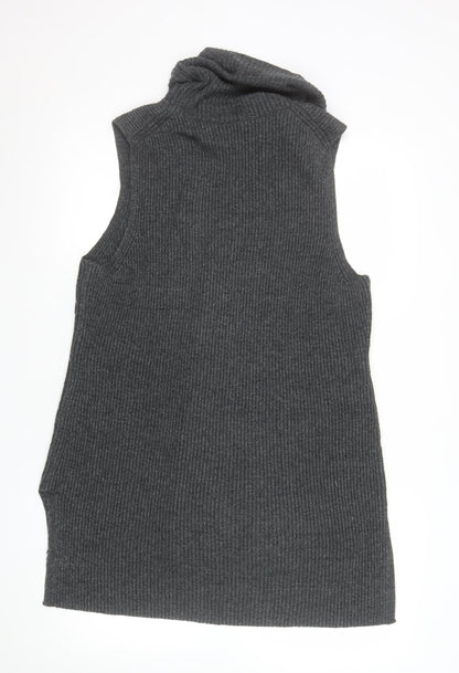 GAP Women Grey Roll Neck Sleeveless Knit Jumper Vest L