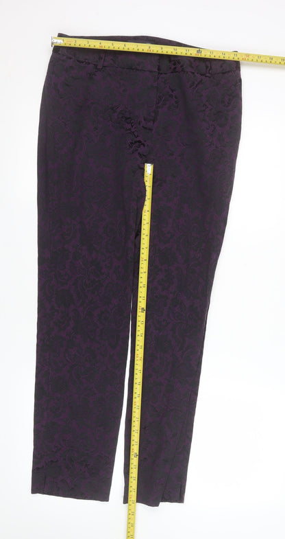 Marks and Spencer Women’s Purple Jacquard Slim Trousers UK 12