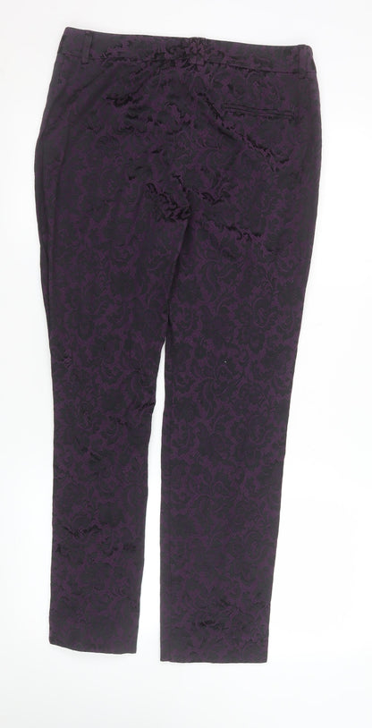 Marks and Spencer Women’s Purple Jacquard Slim Trousers UK 12