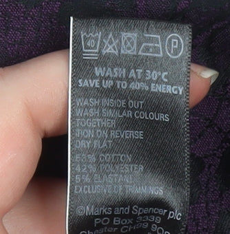 Marks and Spencer Women’s Purple Jacquard Slim Trousers UK 12