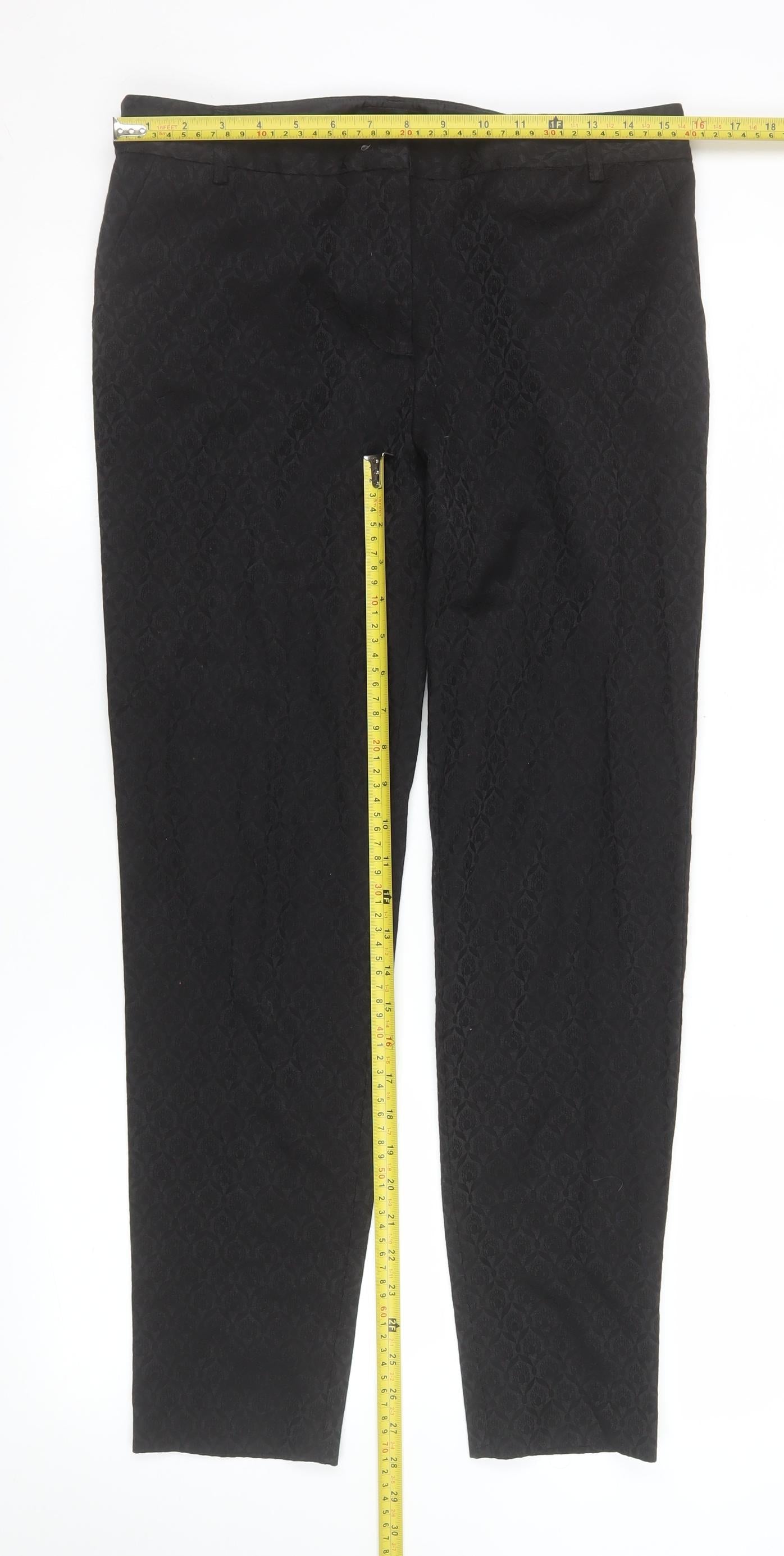 Womens UK Size 12 Oasis Slim Fit Business Formal Workwear Black Trousers