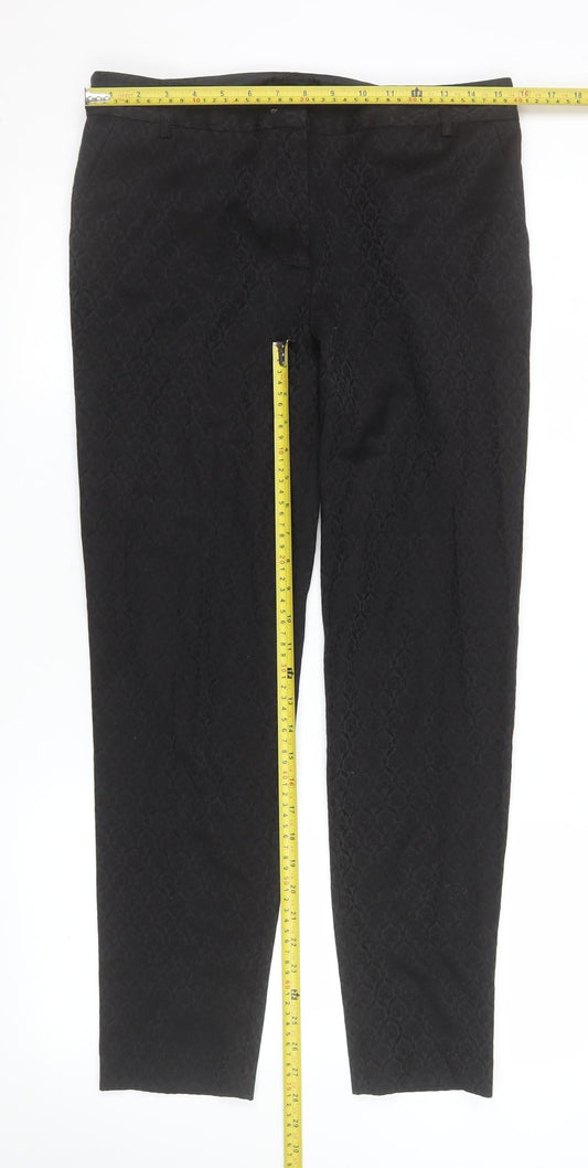 Womens UK Size 12 Oasis Slim Fit Business Formal Workwear Black Trousers