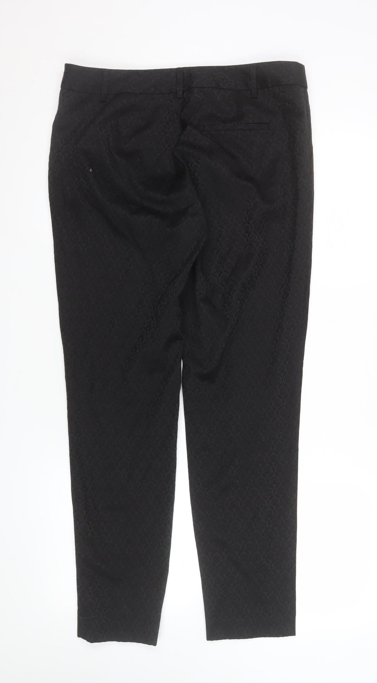 Womens UK Size 12 Oasis Slim Fit Business Formal Workwear Black Trousers