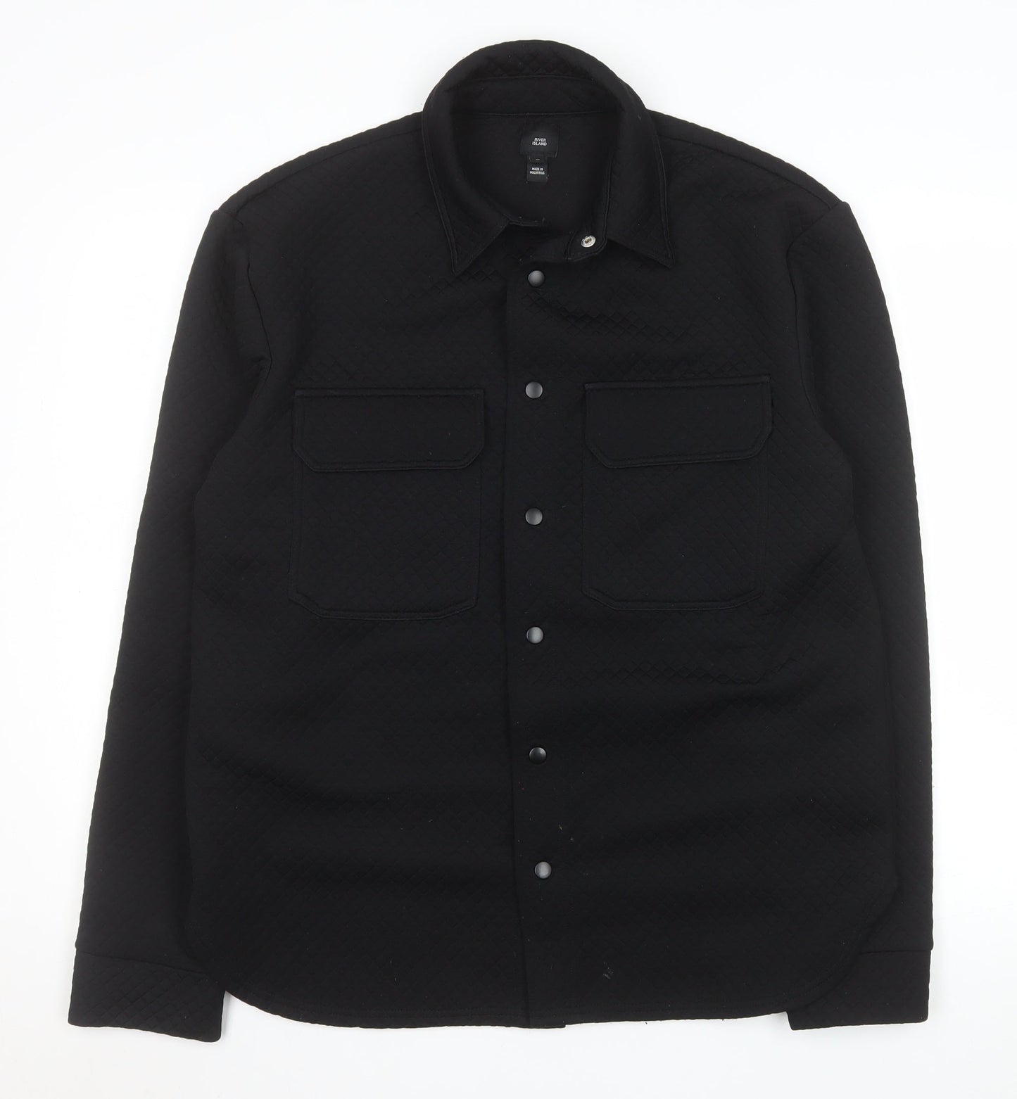 Mens UK Size M River Island Black Basic Jacket