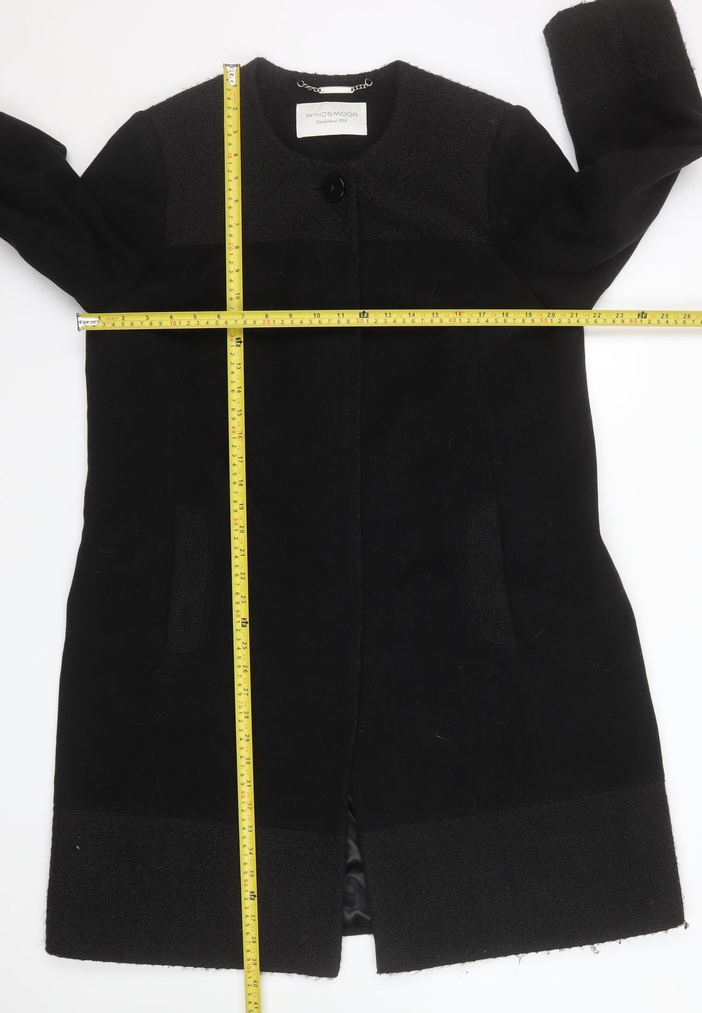 Womens UK Size 14 Windsmoor Black Overcoat