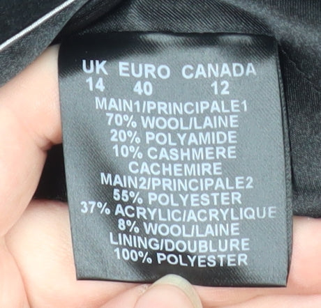 Womens UK Size 14 Windsmoor Black Overcoat