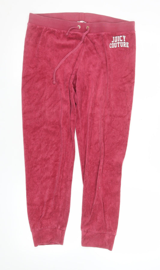Womens UK Size M Juicy Couture Regular Fit Jogger Pink Trousers
